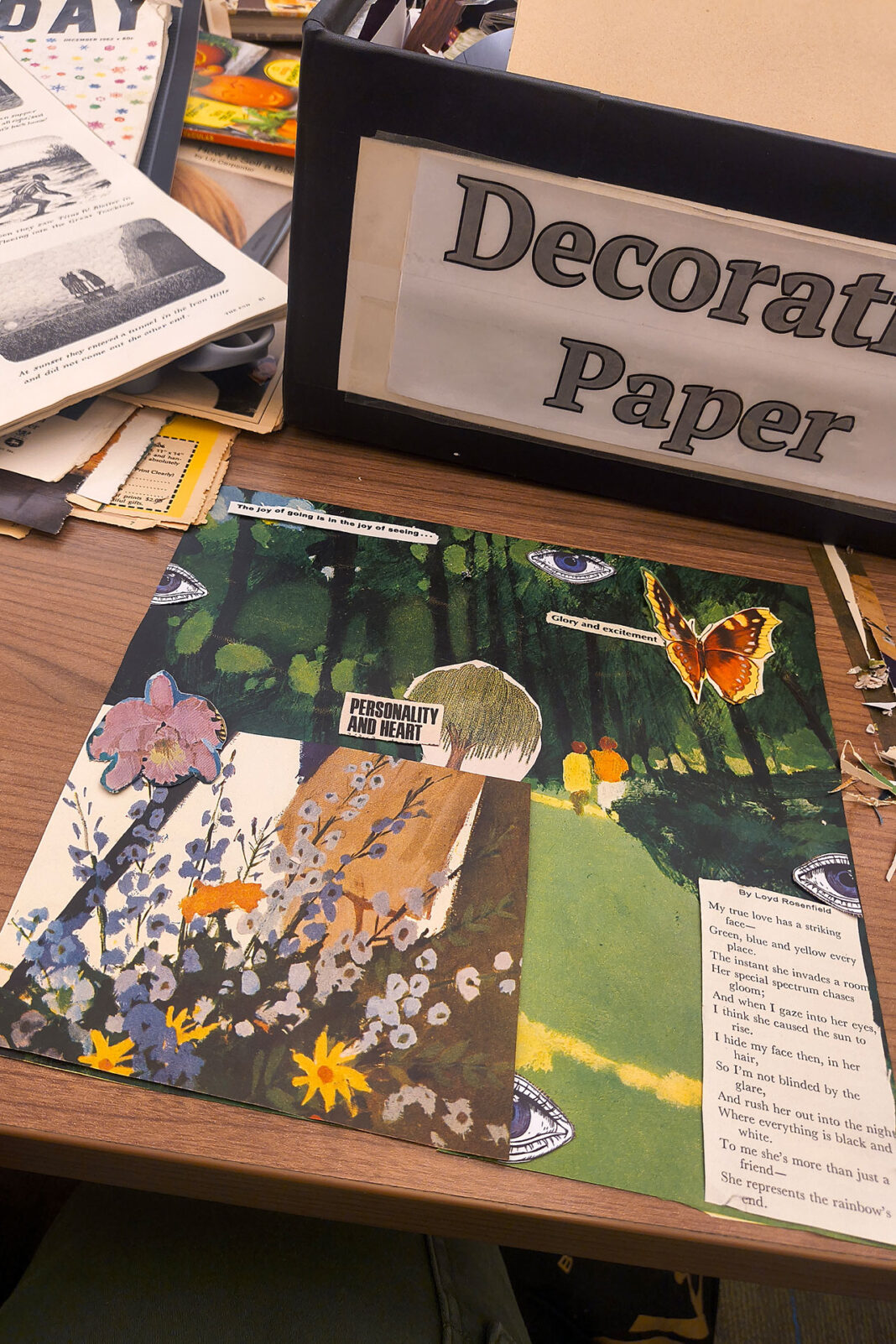 Collage combining poetry with nature scenes