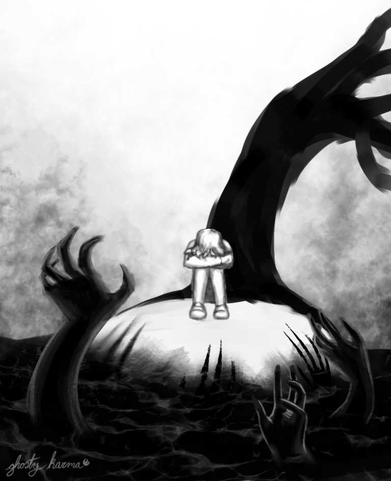 Illustration of the subject described in the poem "The Silence Between Us"