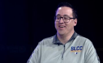 Bruin Lens: Salt Lake Community College Athletic Director Gary talking during an interview