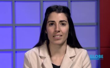 Globe News – April 23, 2026 Belen Leon reading the news from inside a TV studio