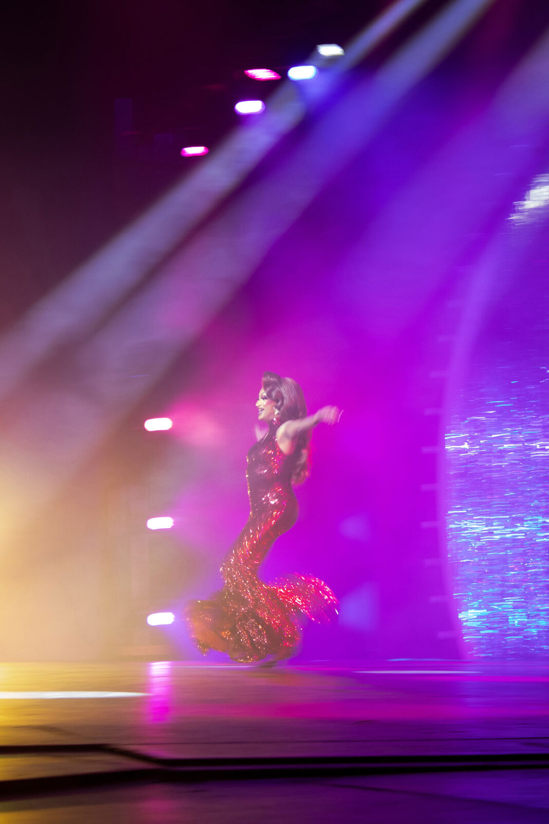 Angeria VanMichaels making her entrance on the stage