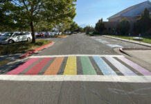 Opinion: Pride crosswalk removal is the latest sign that policy is rewriting SLCC’s identity A ladder-style zebra crosswalk painted with rainbow colors