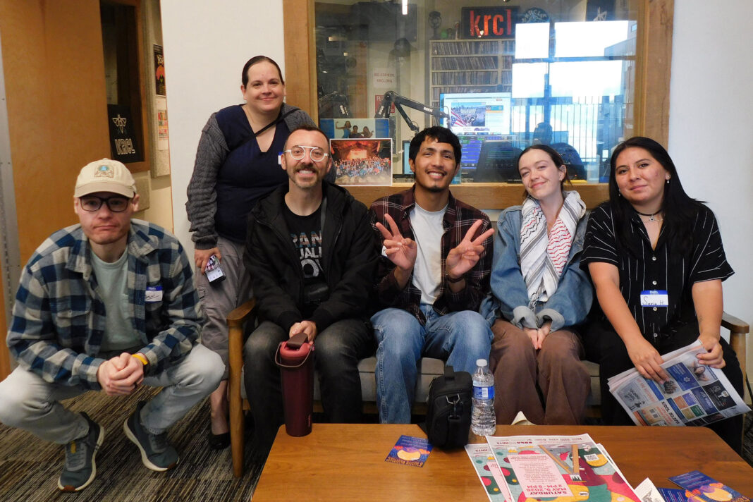 Group of students sitting in the KRCL lounge
