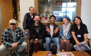 In photos: On air with KRCL: The Globe staff talks SLCC’s changing campus climate Group of students sitting in the KRCL lounge