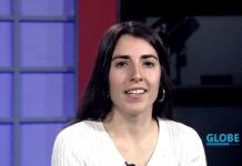 Globe News – May 5, 2026 Belen Leon reading the news from inside a TV studio