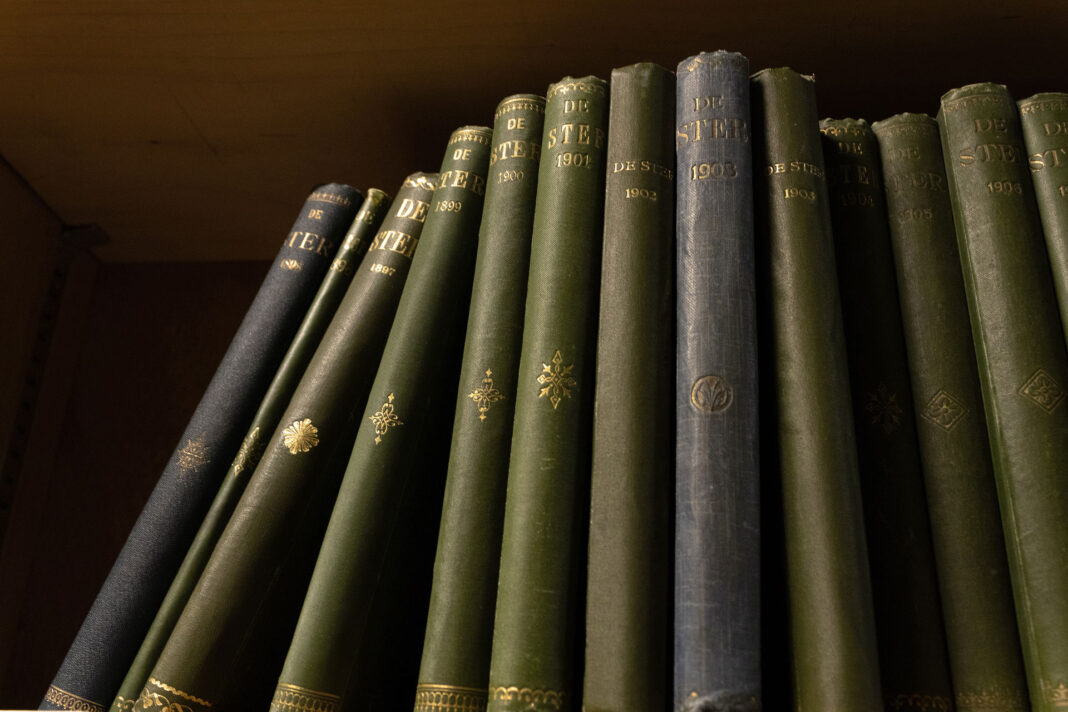 Early 20th century 'De Ster' books lining a bookshelf