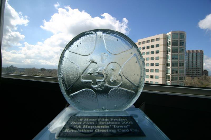 Utah Filmmakers! The 48 Hour Film Project is coming to Salt Lake The Best of the 48HFP: Brisbane 2005 trophy, designed by DC glass artist Tim Tate.