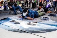 Holly Bailey drawing Lone Ranger chalk art