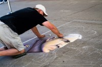 Steve Platt drawing chalk art