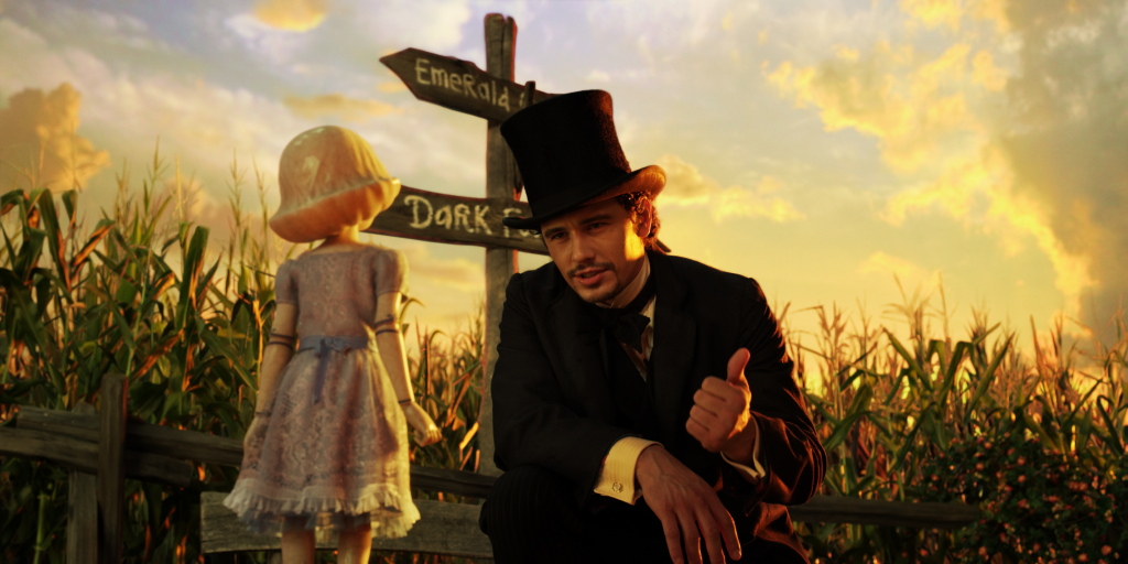 ‘Oz the Great and Powerful’: Not too powerful, but still entertaining China Doll, left, and James Franco as Oz.