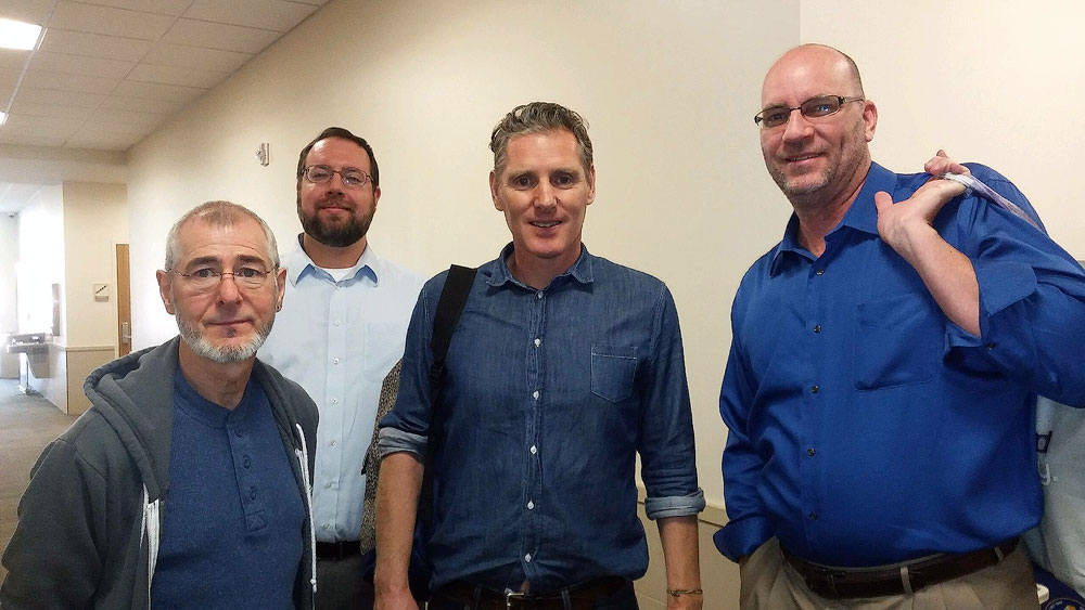 Slamdance co-founder shares lessons learned From left to right: Nick Burns, Josh Elstein, Peter Baxter and Jonny Olsen