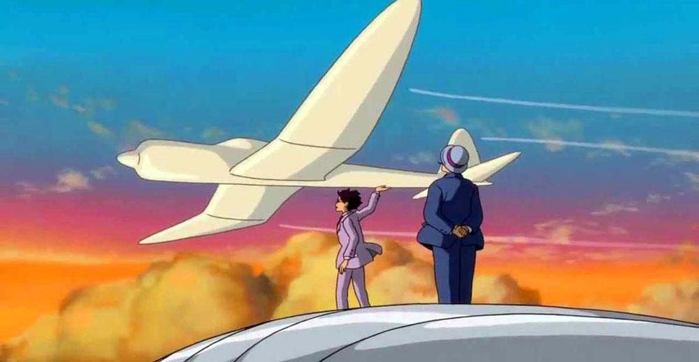 Film Review: Planes, cursed dreams and war in the final film of Hayao Miyazaki Still from The Wind Rises where Jiro talks with his idol Caproni in the dream world.