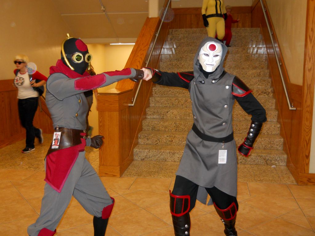 Spring break: anime style Fans dressed up as Amon and his lieutenant from Avatar The Legend of Korra