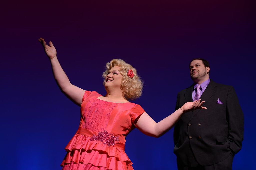 ‘La Cage aux Folles’ invites audiences to “Open Your Eyes” David Hanson playes Georges and Kenneth Wayne plays Albin / ZaZa in the Grand's production of 'La Cage aux Folles.