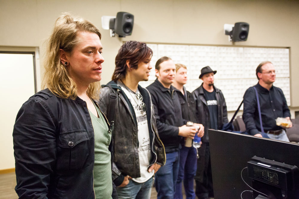 Fast rising rock band visits Radio SLCC The Adarna on a tour through SLCC's state of the art recording studio