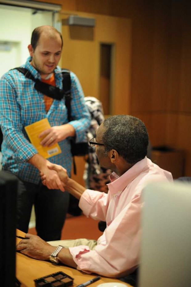 SLCC students chat with education innovator Bill Strickland about
