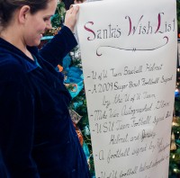 Chandelle Hunt holds "Santa's Wish List"