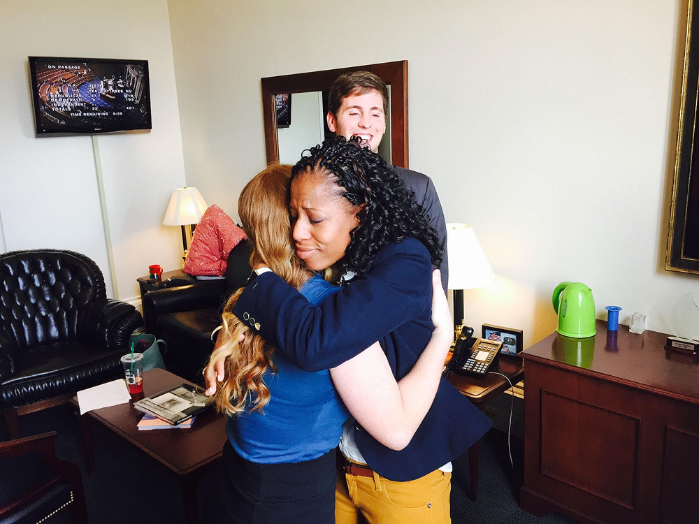 Student ‘enjoyed every minute’ of DC internship Courtney Jones hugs Rep. Mia Love