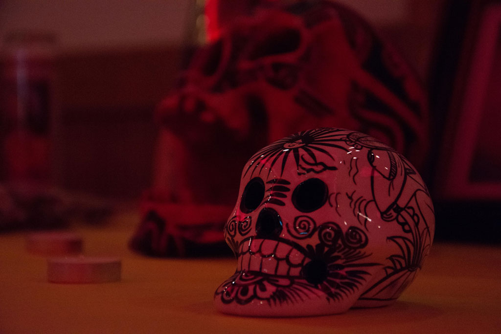 Students celebrate Dia de los Muertos One of the many alters on display for the Dia De Los Muertos event.