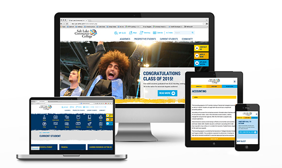 SLCC making massive changes to its website Website mockup on mobile devices