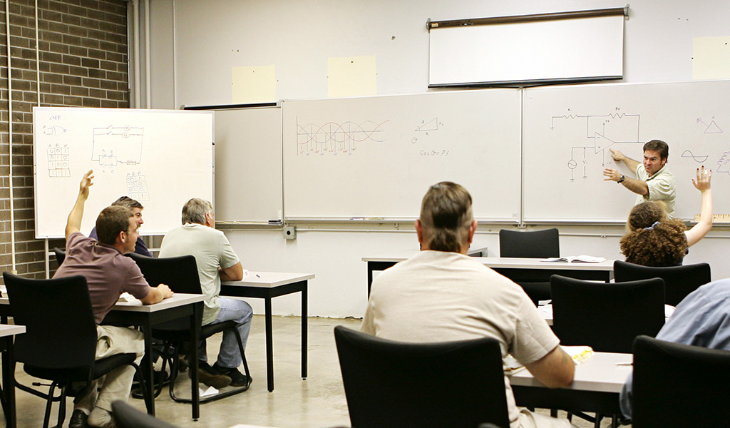 Breaking the age barrier at Salt Lake Community College Older students in classroom