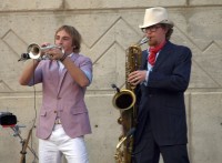 Peter Vircks, right, and Aaron Wiener from Rhythmic Circus