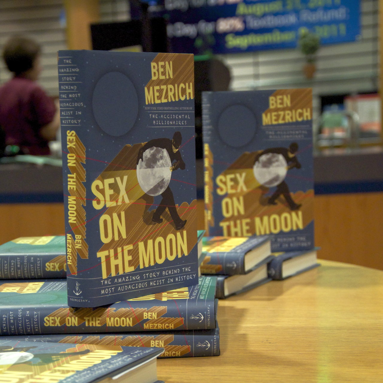 Address helps inspire students "Sex On The Moon" books on display