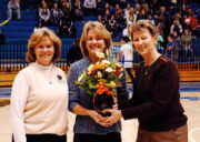 A Slick Look at Sports: Celebrating longevity From left to right: SLCC President Cynthia Bioteau, Coach Betsy Specketer and Athletic Director Norma Carr.