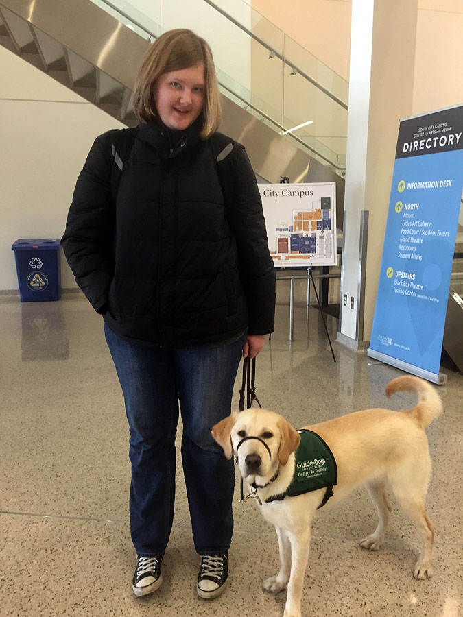 DRC supports disabled students, service dogs Sarah Christensen and Orchard