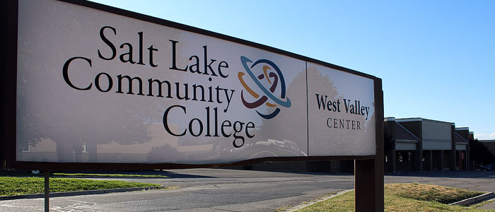 New SLCC campus opening in West Valley City West Valley Center sign near 3500 South