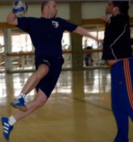 Handball players Giovanni Gramma and Stephane Grossi