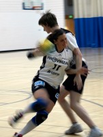 Handball players Katrin Baur and Andree Tabenko