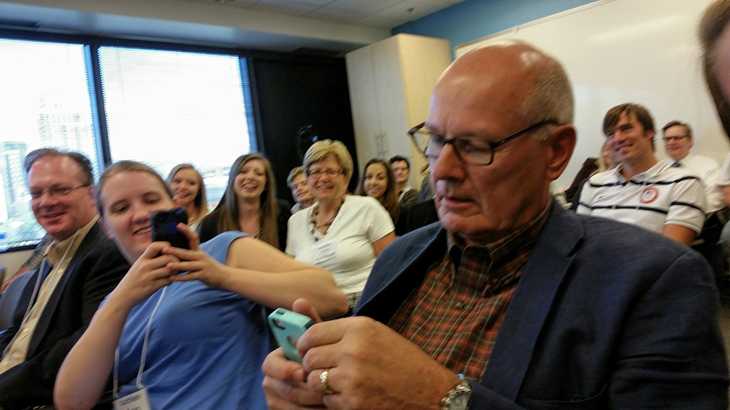 NBC News’ Harry Smith offers career advice to college journalists at media symposium Harry Smith on his phone