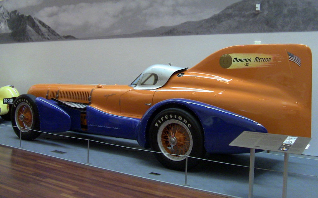 Fast and famous cars on exhibit at UMFA Side view of Mormon Meteor III