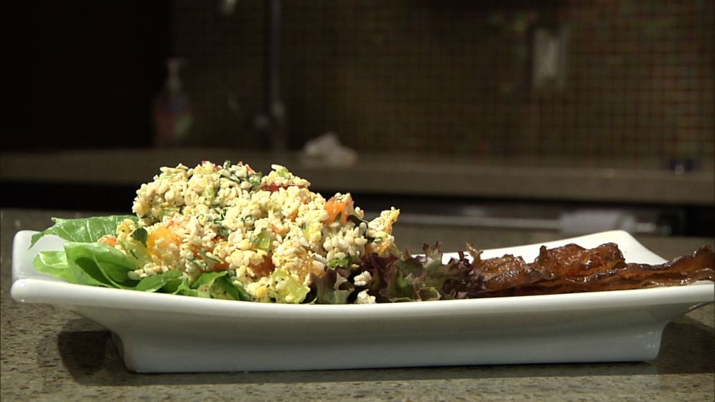Mineral rich foods Eggless Salad on a bed of Lettuce
