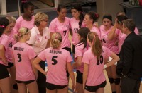 SLCC volleyball team in pink