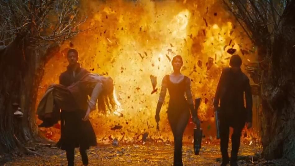 Weekly Reel: Adult fairy tales – wave two of a popular and evolving genre Still from Hansel and Gretel: Witch Hunters featuring the heroes played by Jeremy Renner and Gemma Arterton walking from an explosion.